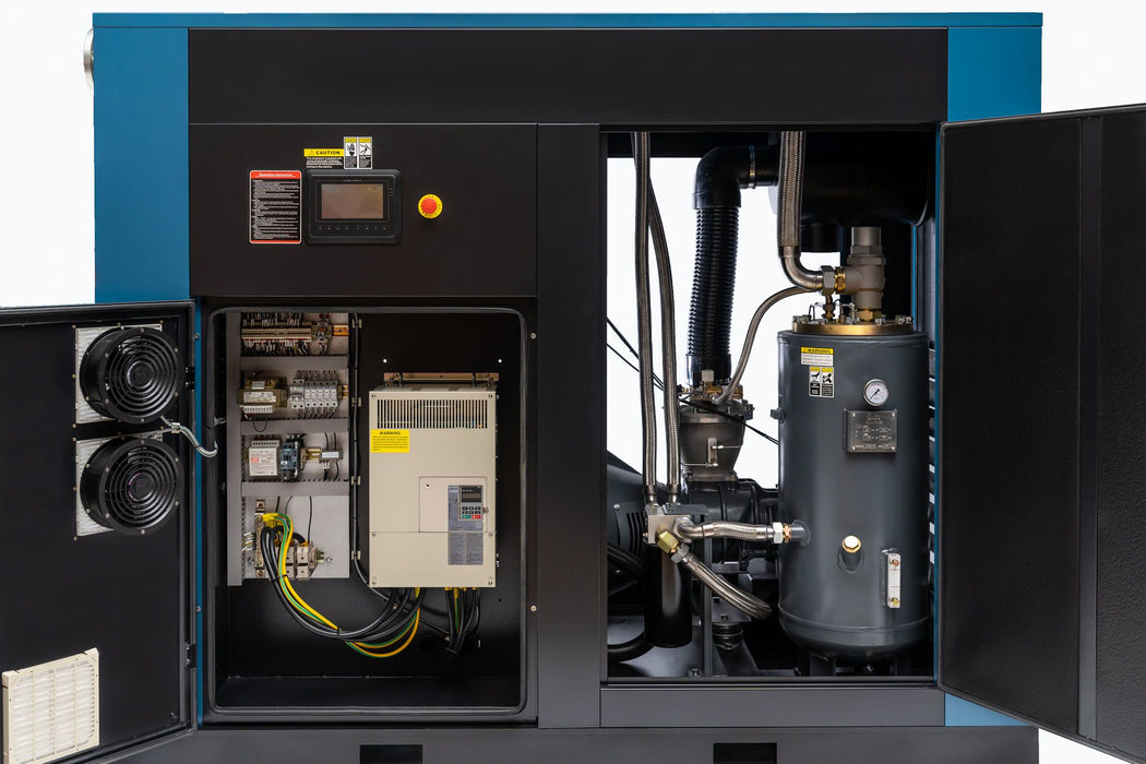 Kaishan KRSD-100 100 HP VSD direct drive compressor straight open cutaway view components