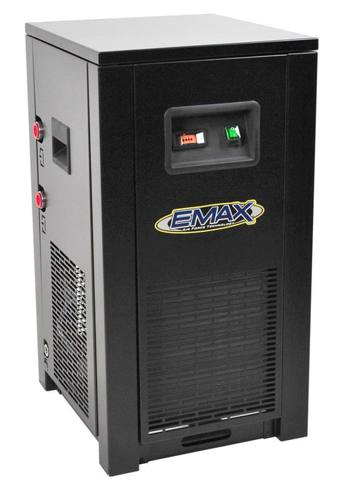 Close-up of the refrigerated air dryer stage on the EMAX E450-SP 10 HP 120-gallon bundle