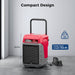 AlorAir Storm 80X compact design dimension diagram showing 24.8 x 15.2 x 14.4 inch housing, 63.9 lb weight, and 16.4 ft power cord
