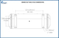 Tank feet hole dimensions diagram for California Air Tools Ultra Quiet oil-free 20 gallon air compressor