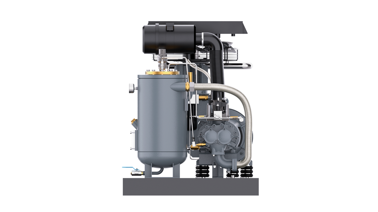 KRSD-30 30 HP Kaishan direct drive compressor right side open cutaway SKK airend