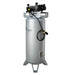 Rear angle of 60 gallon California Air Tools oil-free air compressor showing vertical tank and motor assembly