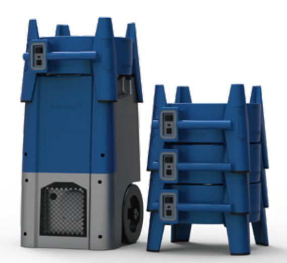 An example of a stackable Airrex AF-2300 air movers for efficient drying and space-saving storage.