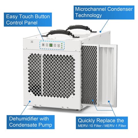 AlorAir Sentinel HDi120 Dehumidifier - 120 PPD | 290 CFM | 8700 ft³