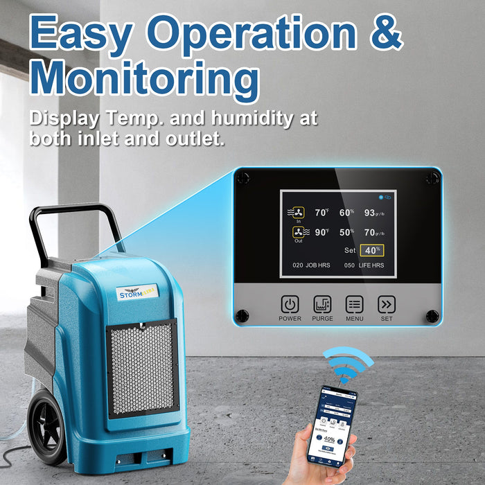 AlorAir Storm Ultra-WIFI Industrial Dehumidifier - 90 PPD | 210 CFM | 6300 ft³