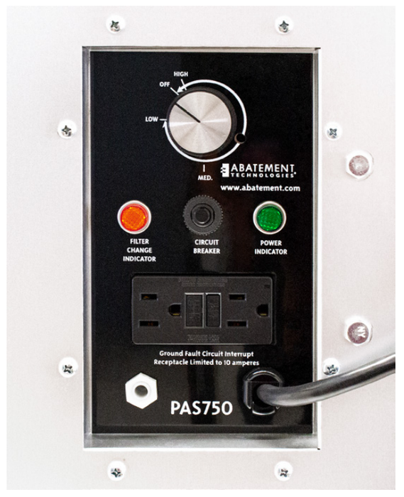 Control Panel of Portable Air Scrubber PAS750 