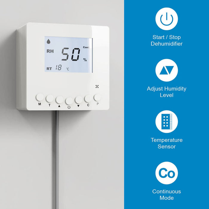 AlorAir Optional Remote Controller for Digital Humidity, Temperature, Adapt the Humidity Level, for Crawl Space Basement Dehumidifier Sentinel HD55 HD90 HDi90 HDi120 SLGR 1400X, White