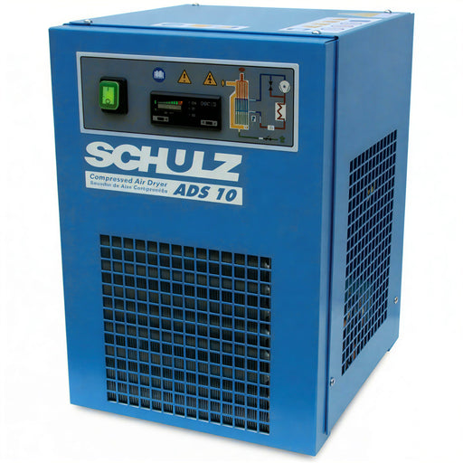 Compact Schulz ADS 10 non cycling air dryer with front air intake grille and digital controls