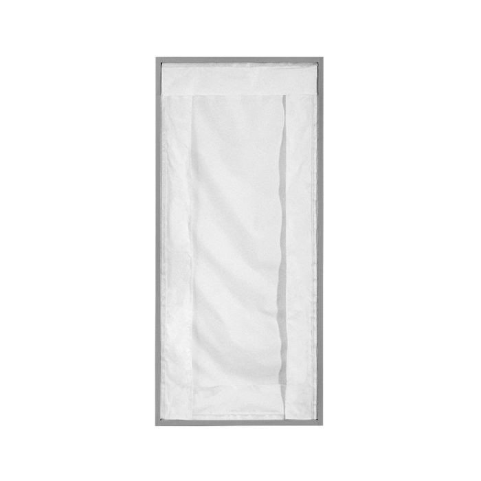 Close-up of AG5000 side wall access panel fabric curtain with sealed edges