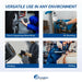 Common applications for a 60 gallon air compressor including impacting, air brushing, grinding, and nailing