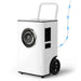AlorAir Sentinel Elite commercial dehumidifier with drain hose attached, shown on a white background