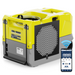 Front three-quarter view of the AlorAir Storm LGR 1250X Yellow WiFi commercial dehumidifier with app connectivity.