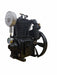 APP2I0524TP two stage pressure lubricated reciprocating bare compressor pump showing cast iron construction belt drive flywheel and oil pressure lubrication system by EMAX