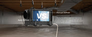 AlorAir Sentinel HDi65S dehumidifier hanging in a crawl space illustrating the auto versus manual defrost cycle