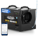 AlorAir Sentinel HDi65S black WiFi dehumidifier with smartphone app showing real-time humidity control