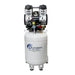 Front view of California Air Tools Ultra Quiet & Oil-Free Compressor – 2HP / 10 Gal with vertical steel air tank and dual piston pump