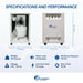 California Air Tools ultra quiet air compressor dimensions, weight, noise level, and performance specifications