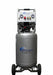 Front view of California Air Tools Ultra Quiet & Oil-Free 2.0 HP 20 gallon steel tank air compressor with vertical design and wheel kit.