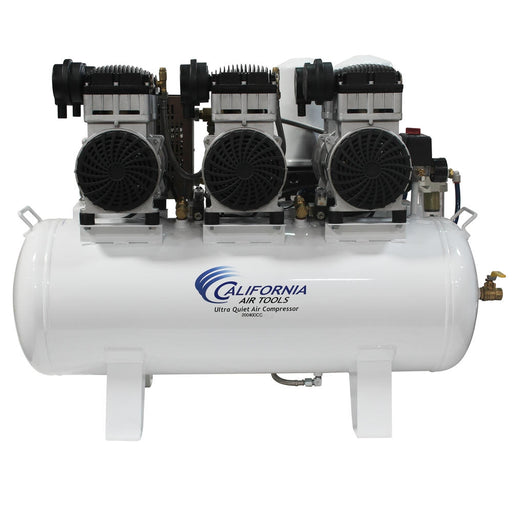 California Air Tools model 20060DCC ultra quiet air compressor with 6.0 HP motor and horizontal 20 gallon steel tank