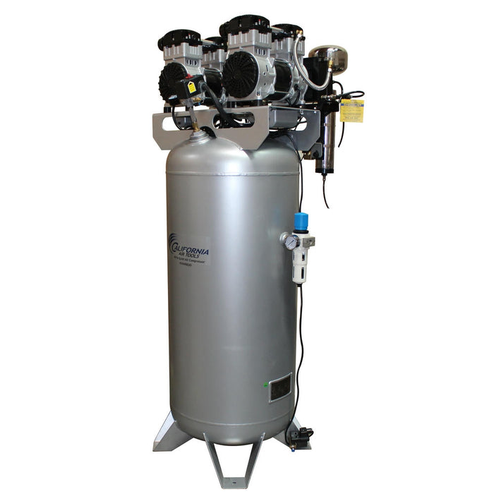 California Air Tools ultra quiet oil-free air compressor with 4.0 HP motor and 60 gallon vertical steel tank