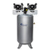 Front view of California Air Tools ultra quiet oil-free air compressor with vertical 80 gallon steel tank