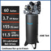 Specifications and performance chart for California Air Tools 60037BD 3.7 HP 60 gallon air compressor