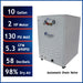 California Air Tools ultra quiet 2.0 HP 10 gallon air compressor highlighting high dry air output and automatic drain valve