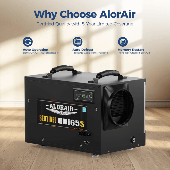 AlorAir Sentinel HDi65S features automatic on/off operation, auto defrost, and memory restart after power loss