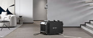 Crawl space dehumidifier feature graphic for the Galaxy 85P, showing automatic defrost, corrosion protection, pump drainage, and C-ETL certification.