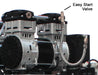 Close-up of easy start valve on California Air Tools oil-free ultra quiet air compressor
