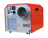EBAC DD400-E Desiccant Dehumidifier 10500GR-US front view with control panel, gauges, dry air outlet and regen air inlet on red steel housing