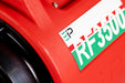 Close-up of EBac RF3500 air mover showing brand label on red housing
