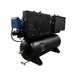 Rear view of EMAX E450-S NEMA compliant weather resistant duplex air compressor with enclosed motor housing.