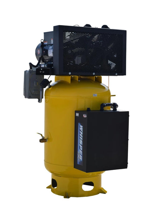 EMAX E450-S 10 HP 120-gallon 3-phase piston air compressor, backside view
