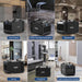 AlorAir Galaxy 60P dehumidifier with pump shown in six use cases: crawl space, water damage restoration, basement, home, industrial facility, and construction drying