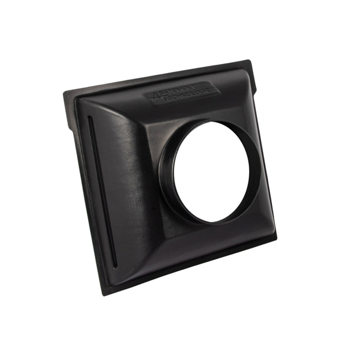 12 inch diameter molded inlet manifold collar by Abatement Technologies designed to mount to the inlet door and connect flexible ducting to compatible air scrubbers
