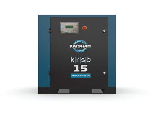 Kaishan KRSB 15 single stage rotary screw air compressor unit shown in main product photo displaying industrial design