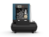 Kaishan KRSB-15 tank mount compressor x-ray view showing internal airend and belt drive