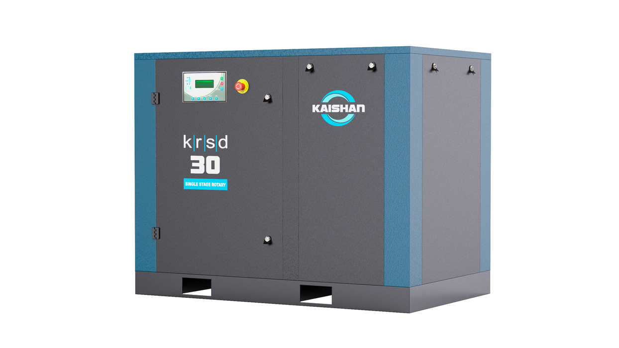 Kaishan KRSD-30 30 HP direct drive rotary screw air compressor right angle exterior view
