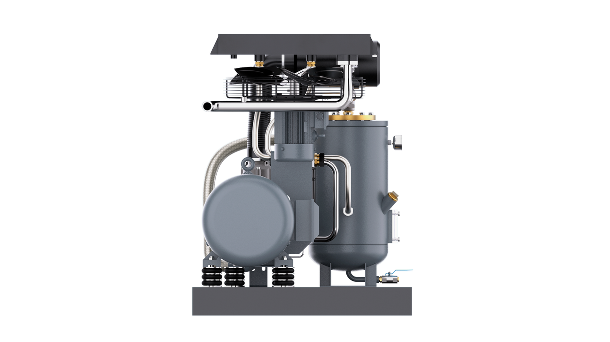 Kaishan KRSD-30 30 HP rotary screw compressor open left side cutaway airend view
