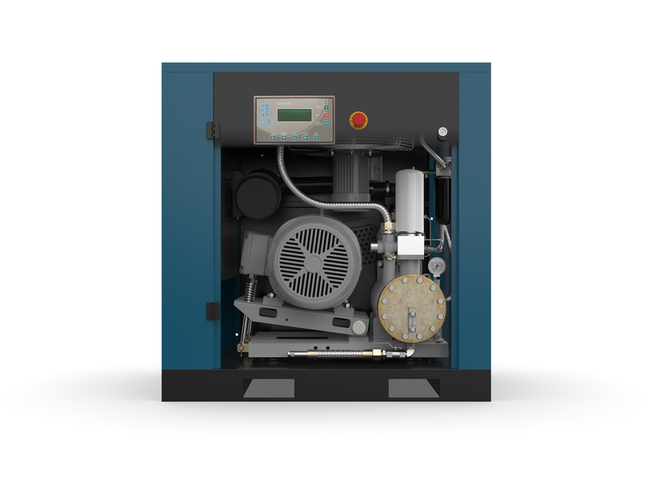 KRSB 15 rotary screw air compressor industrial unit showcasing the robust Kaishan single-stage design for heavy-duty use