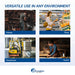Lightweight oil-free air compressor used in warehouse setting for industrial air tool operation