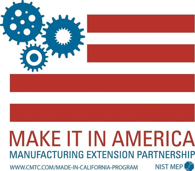 Make It in America Manufacturing Extension Partnership logo indicating U.S. manufacturing support and industry program affiliation.