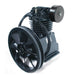 Side angle view of the Schulz Max MSL 30 two stage cast iron compressor pump showing its industrial construction