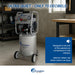 Air compressor used in garage and shop environment highlighting low noise operation and compact design