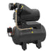 Rear angle view of Schulz Audaz two stage direct coupling air compressor with piping