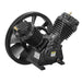 Dual V-twin cylinders, large intake silencer, and heavy cast iron block on the 37.5 CFM two-stage compressor pump, the Schulz Max MSV 40