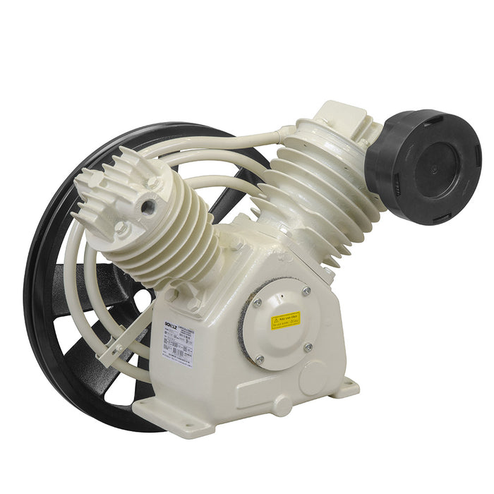 Schulz oil-less air compressor pump CSV 15-20 belt driven unit with twin cylinder head