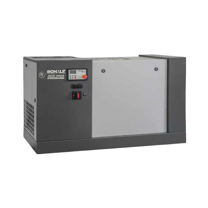 Schulz Oil-Less Scroll 4000 Series air compressor standalone unit with enclosed cabinet for quiet industrial use