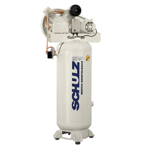 Vertical Schulz tank mounted two stage oil-less air compressor model CSV 15 with medical grade design